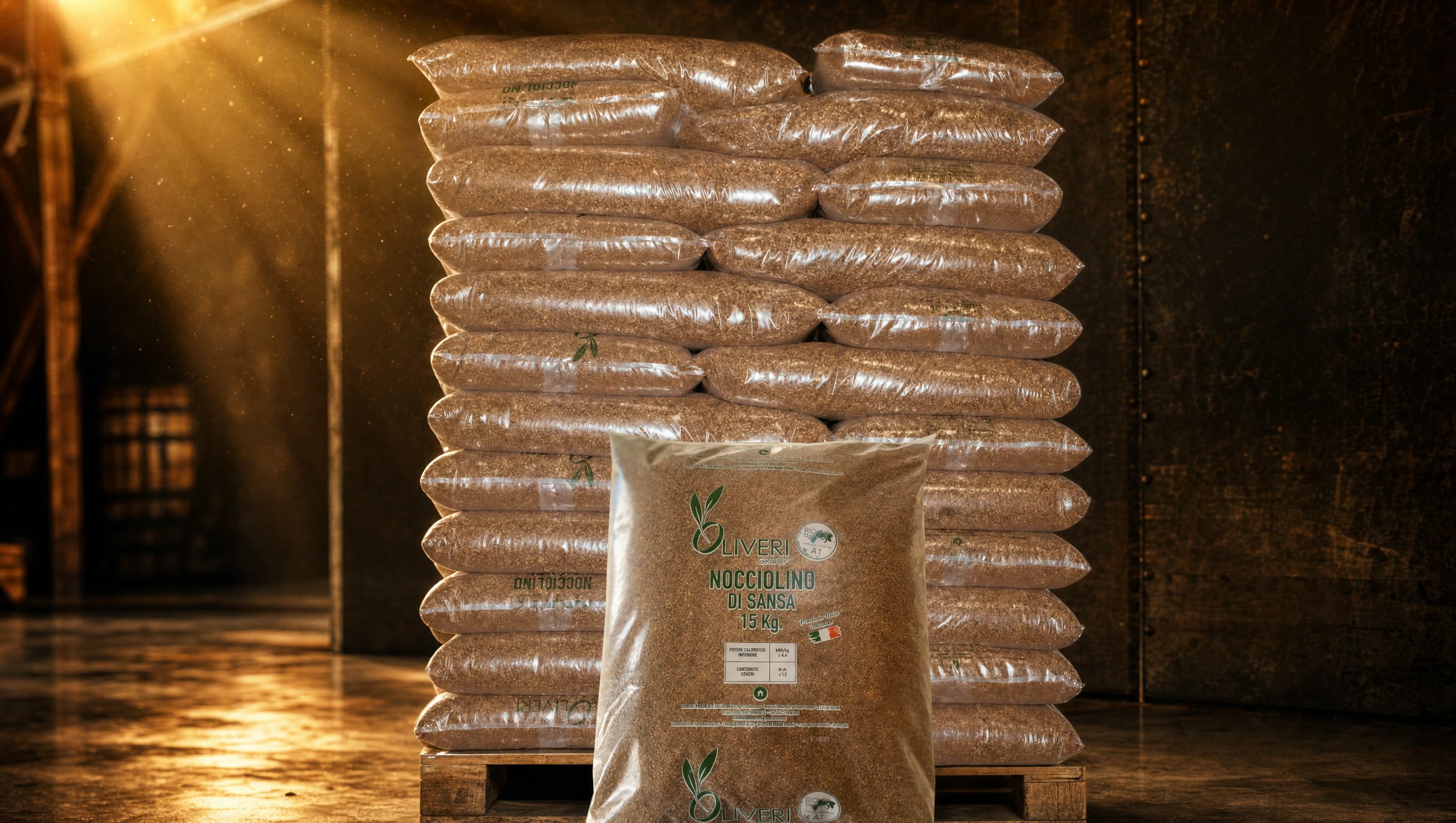 Bancale Nocciolino di Sansa BIOmasud A1 — 75 sacchi da 15 kg, totale 1.125 kg